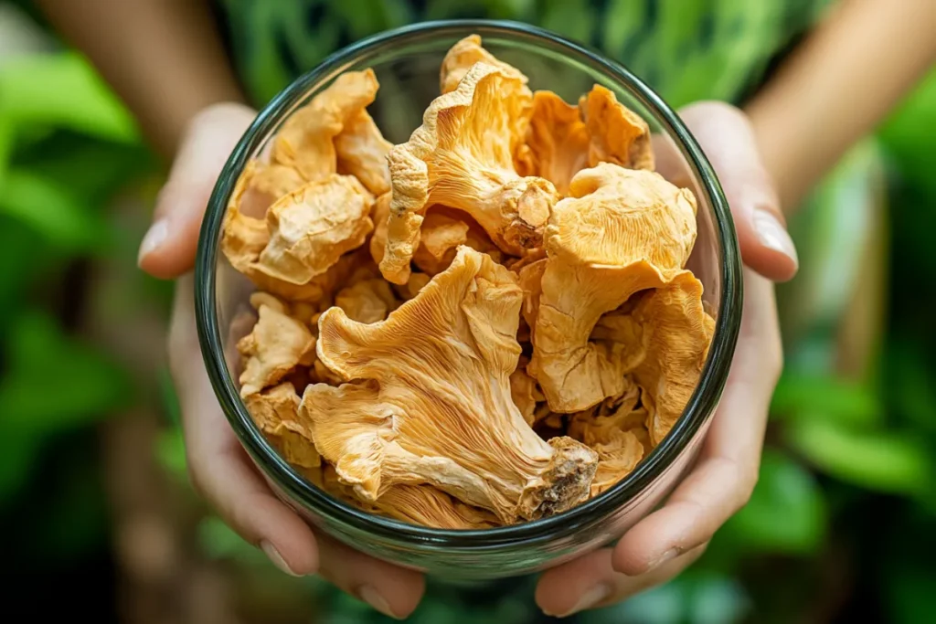 Soaking Chicken of the Woods Preparing Chicken of the Woods mushrooms Wild mushroom soaking process Cooking with Chicken of the Woods