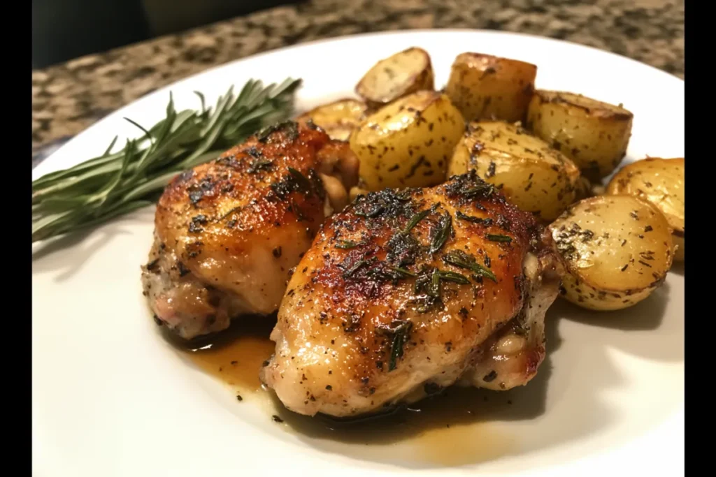 Crock Pot Rosemary Chicken with Garlic Ingredients for Crock Pot Rosemary Chicken Recipe Slow Cooked Rosemary Chicken Thighs Juicy Chicken Thighs with Fresh Rosemary in Crock Pot