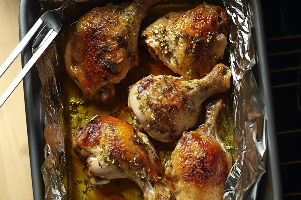 alt="Baking chicken covered or uncovered" alt="Crispy oven-baked chicken" alt="Juicy baked chicken breast" alt="Whole roasted chicken with crispy skin" alt="Using a meat thermometer for baked chicken"