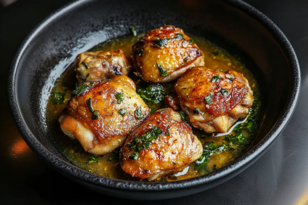 Gordon Ramsay cooking chicken thighs Juicy pan-seared chicken thighs Crispy oven-baked chicken thighs with herbs Seasoning chicken thighs Gordon Ramsay style Herb butter chicken thighs in skillet