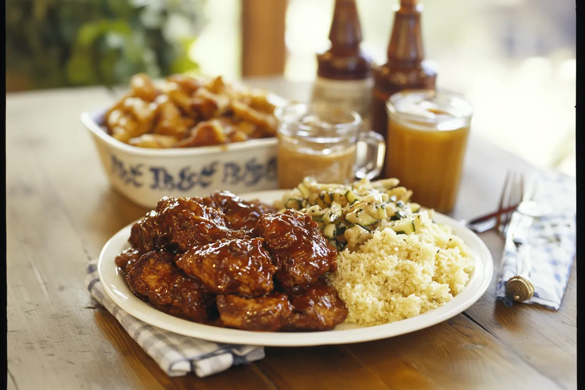 "Classic Southern dressing served in a casserole dish with cornbread topping"